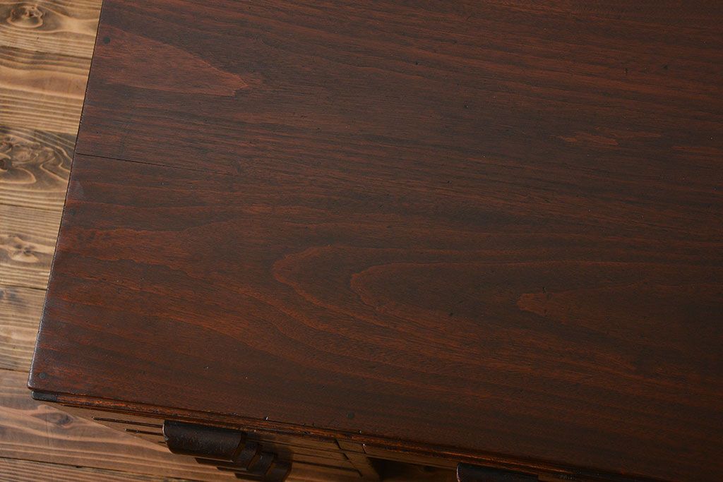 アンティーク家具　希少なアンティーク左片袖机(テーブル、デスク、在宅ワーク、在宅用)