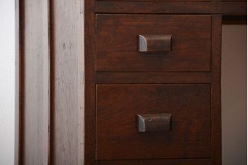 アンティーク家具　希少なアンティーク左片袖机(テーブル、デスク、在宅ワーク、在宅用)