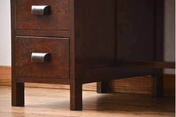 アンティーク家具　希少なアンティーク左片袖机(テーブル、デスク、在宅ワーク、在宅用)