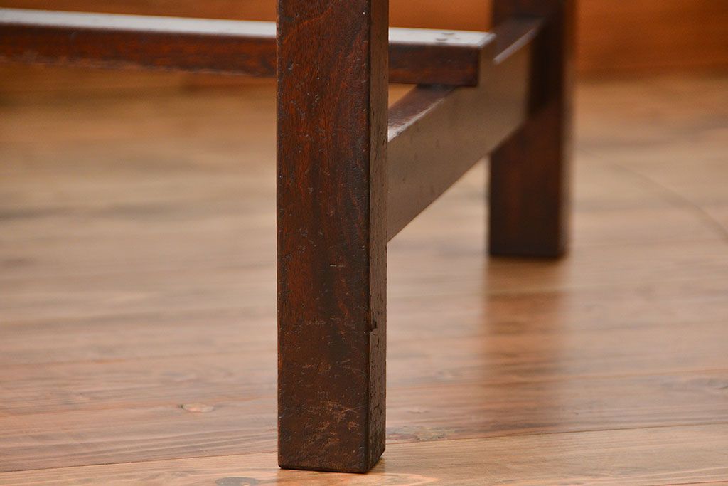 アンティーク家具　希少なアンティーク左片袖机(テーブル、デスク、在宅ワーク、在宅用)