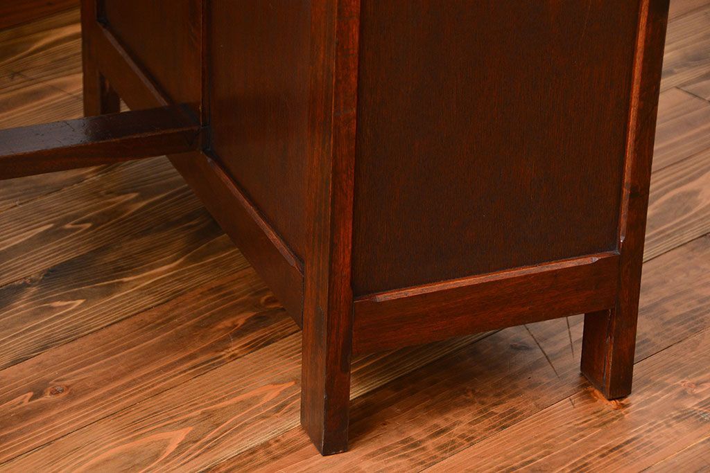 アンティーク家具　希少なアンティーク左片袖机(テーブル、デスク、在宅ワーク、在宅用)