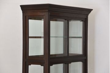 アンティーク家具　大正ロマン 古いナラ材!アンティークガラスケース(ショーケース、飾り棚)