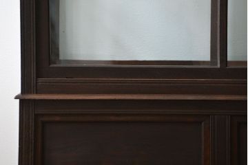 アンティーク家具　大正ロマン 古いナラ材!アンティークガラスケース(ショーケース、飾り棚)