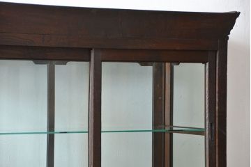 アンティーク家具　大正ロマン 古いナラ材!アンティークガラスケース(ショーケース、飾り棚)