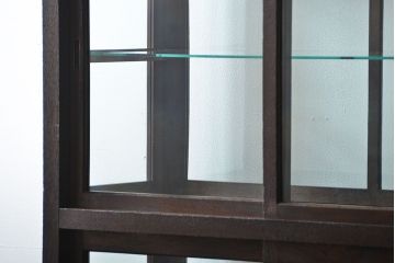 アンティーク家具　大正ロマン 古いナラ材!アンティークガラスケース(ショーケース、飾り棚)