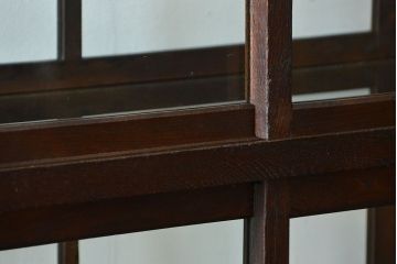 アンティーク家具　大正ロマン 古いナラ材!アンティークガラスケース(ショーケース、飾り棚)