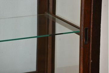 アンティーク家具　大正ロマン 古いナラ材!アンティークガラスケース(ショーケース、飾り棚)