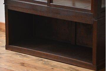 アンティーク家具　大正ロマン 古いナラ材!アンティークガラスケース(ショーケース、飾り棚)