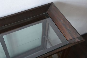 アンティーク家具　大正ロマン 古いナラ材!アンティークガラスケース(ショーケース、飾り棚)