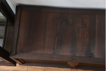 アンティーク家具　大正ロマン 古いナラ材!アンティークガラスケース(ショーケース、飾り棚)