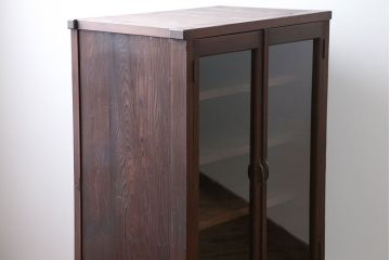 アンティーク家具　アンティーク 古い木のシンプルな鉄脚収納棚(キャビネット)