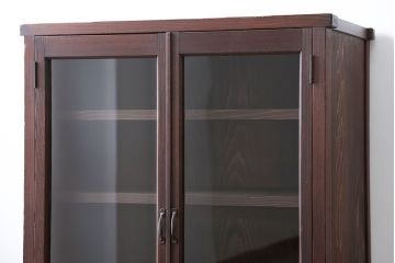 アンティーク家具　アンティーク 古い木のシンプルな鉄脚収納棚(キャビネット)