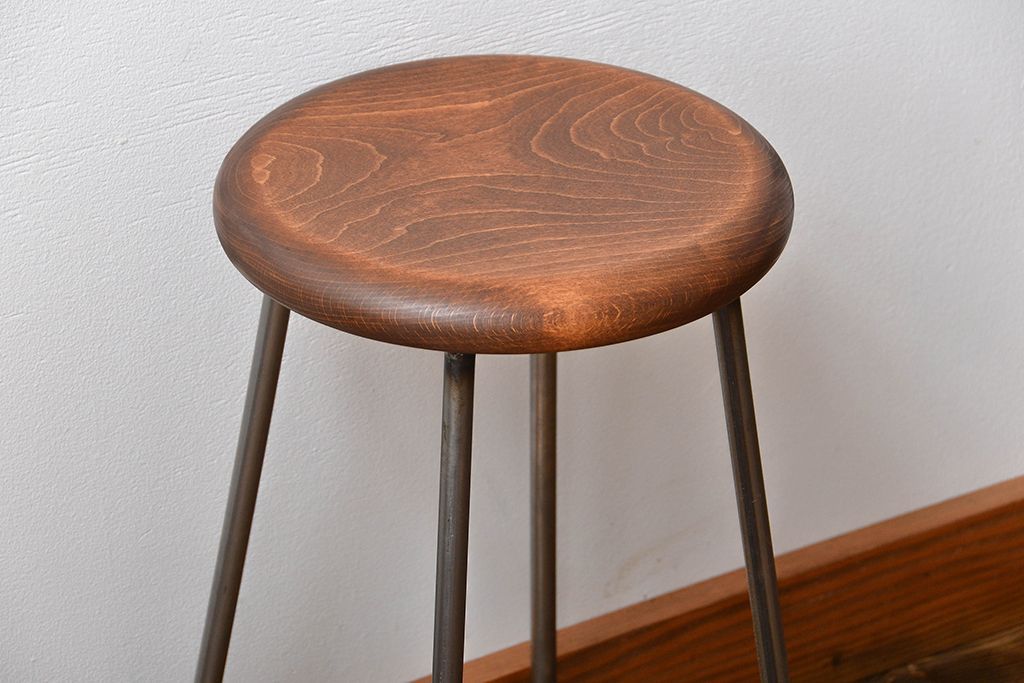 ラフジュ工房オリジナル　アイアンスツール1脚(1)(椅子)