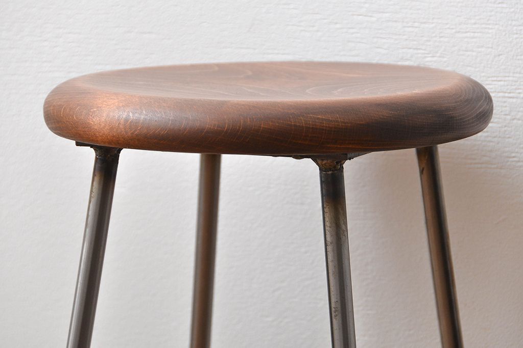 ラフジュ工房オリジナル　アイアンスツール1脚(1)(椅子)