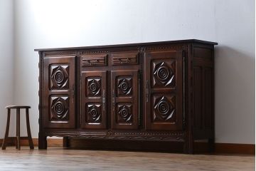 アンティーク家具　フランスアンティーク オーク材!上質なアールデコ サイドボード(サイドキャビネット)