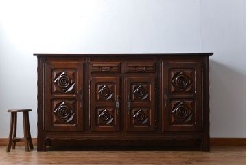 アンティーク家具　フランスアンティーク オーク材!上質なアールデコ サイドボード(サイドキャビネット)