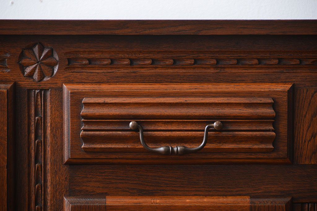 アンティーク家具　フランスアンティーク オーク材!上質なアールデコ サイドボード(サイドキャビネット)