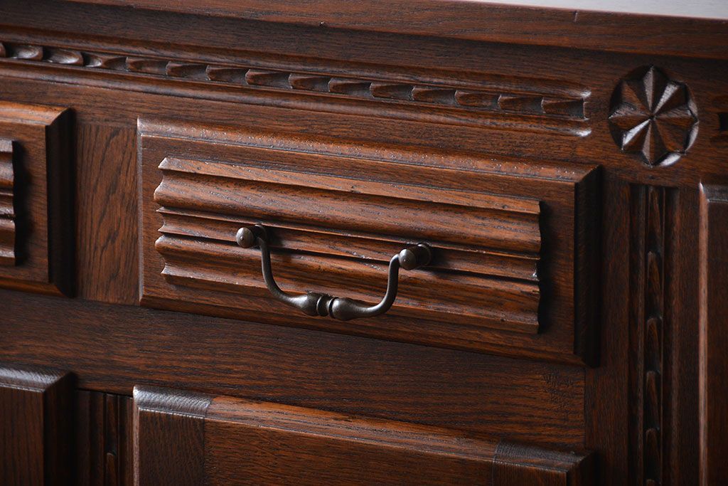 アンティーク家具　フランスアンティーク オーク材!上質なアールデコ サイドボード(サイドキャビネット)