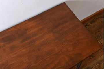 アンティーク家具　アンティーク 天板一枚板 古材の鉄脚テーブル(1)(机、作業台)