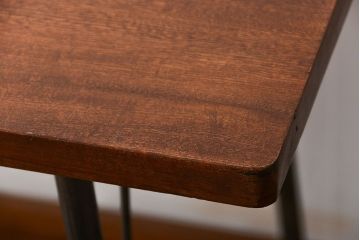 アンティーク家具　アンティーク 天板一枚板 古材の鉄脚テーブル(3)(机、作業台)