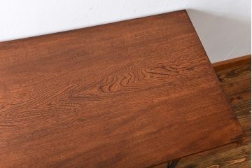 アンティーク家具　アンティーク 天板一枚板 古材の鉄脚テーブル(4)(机、作業台)