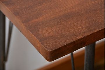 アンティーク家具　アンティーク 天板一枚板 古材の鉄脚テーブル(4)(机、作業台)