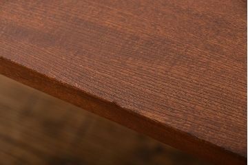 アンティーク家具　アンティーク 天板一枚板 古材の鉄脚テーブル(4)(机、作業台)