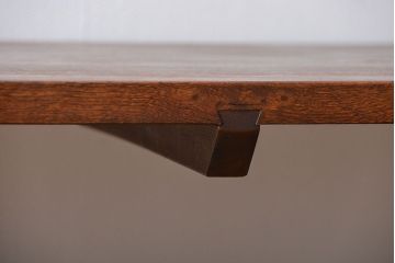 アンティーク家具　アンティーク 天板一枚板 古材の鉄脚テーブル(4)(机、作業台)