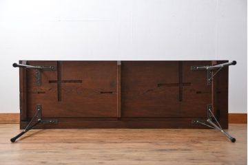 アンティーク家具　アンティーク 天板一枚板 古材の鉄脚テーブル(4)(机、作業台)