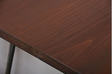 アンティーク家具　アンティーク 天板一枚板 古材の鉄脚テーブル(5)(机、作業台)