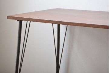 アンティーク家具　アンティーク 天板一枚板 古材の鉄脚テーブル(5)(机、作業台)