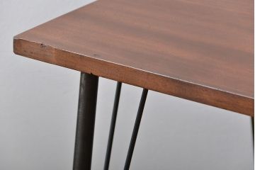 アンティーク家具　アンティーク 天板一枚板 古材の鉄脚テーブル(5)(机、作業台)