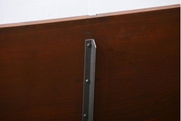 アンティーク家具　アンティーク 天板一枚板 古材の鉄脚テーブル(5)(机、作業台)