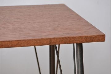 アンティーク家具　アンティーク 天板一枚板!古材を使った鉄脚テーブル(7)(作業台、机)