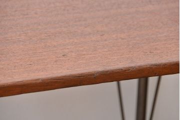アンティーク家具　アンティーク 天板一枚板 古材を使った鉄脚テーブル(8)(作業台、机)