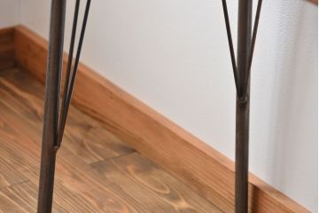 アンティーク家具　アンティーク 天板一枚板 古材を使った鉄脚テーブル(8)(作業台、机)