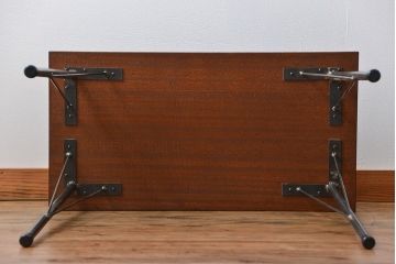 アンティーク家具　アンティーク 天板一枚板 古材を使った鉄脚テーブル(8)(作業台、机)