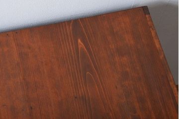 アンティーク家具　古民具・骨董 アンティーク モールガラス入り脚付きチェスト(収納棚、サイドボード)