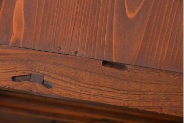 アンティーク家具　古民具・骨董 アンティーク モールガラス入り脚付きチェスト(収納棚、サイドボード)