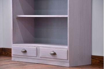 アンティーク家具　アンティークペイント 引き出し付き本棚(飾り棚)