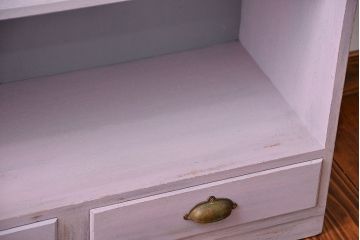 アンティーク家具　アンティークペイント 引き出し付き本棚(飾り棚)