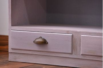 アンティーク家具　アンティークペイント 引き出し付き本棚(飾り棚)