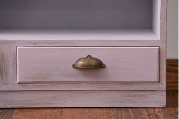 アンティーク家具　アンティークペイント 引き出し付き本棚(飾り棚)