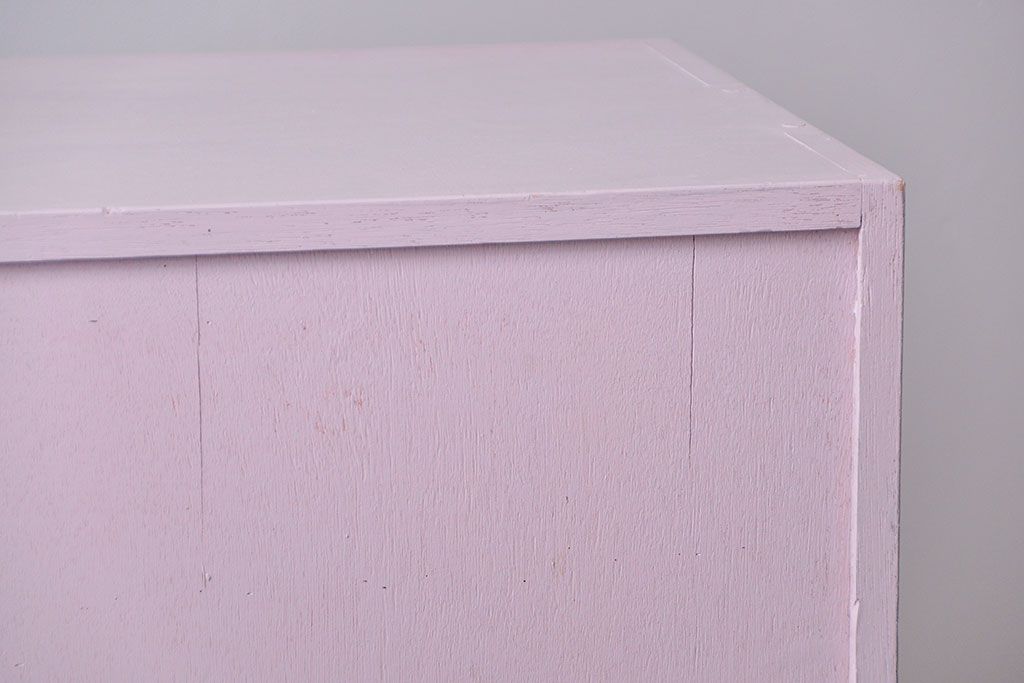 アンティーク家具　アンティークペイント 引き出し付き本棚(飾り棚)