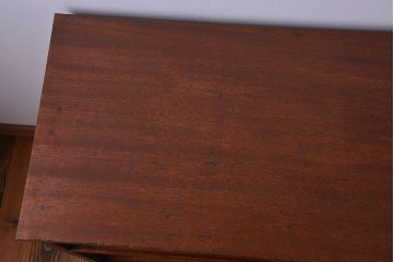 アンティーク家具　古民具・骨董 格子引き戸とモールガラスが素敵な収納棚