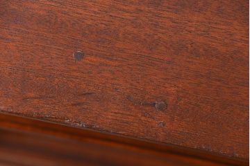 アンティーク家具　古民具・骨董 格子引き戸とモールガラスが素敵な収納棚