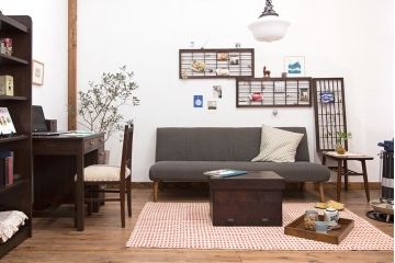 レトロ家具　アンティーク 1960年頃 レトロでシンプルな3人掛けソファ