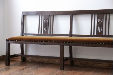 アンティーク家具　大正ロマン 古い洋館のアンティークベンチ(長椅子、長イス)