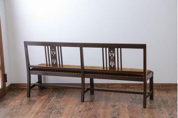 アンティーク家具　大正ロマン 古い洋館のアンティークベンチ(長椅子、長イス)