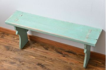 アンティーク家具　イギリスアンティーク ペンキのはげたかわいいベンチ(長椅子)